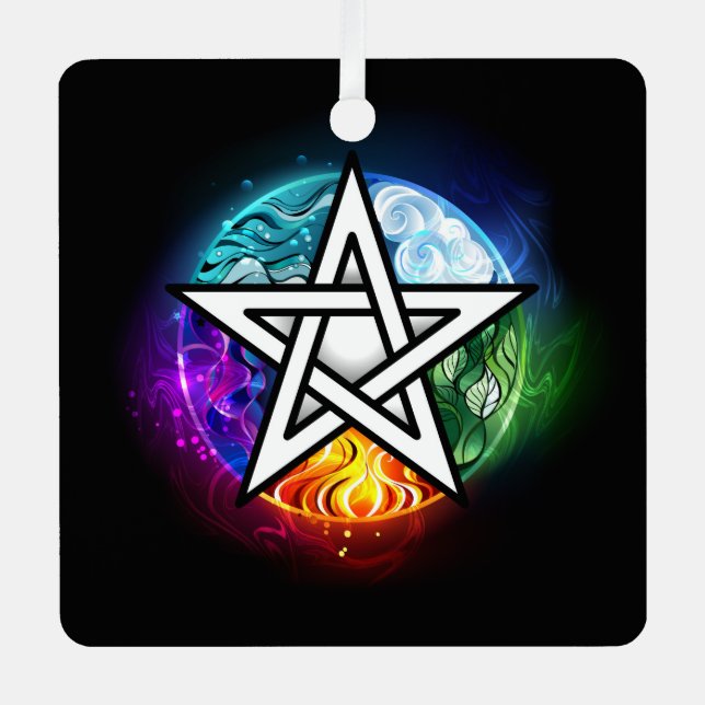 Wasserpentagramm Ornament Aus Metall (Vorderseite)