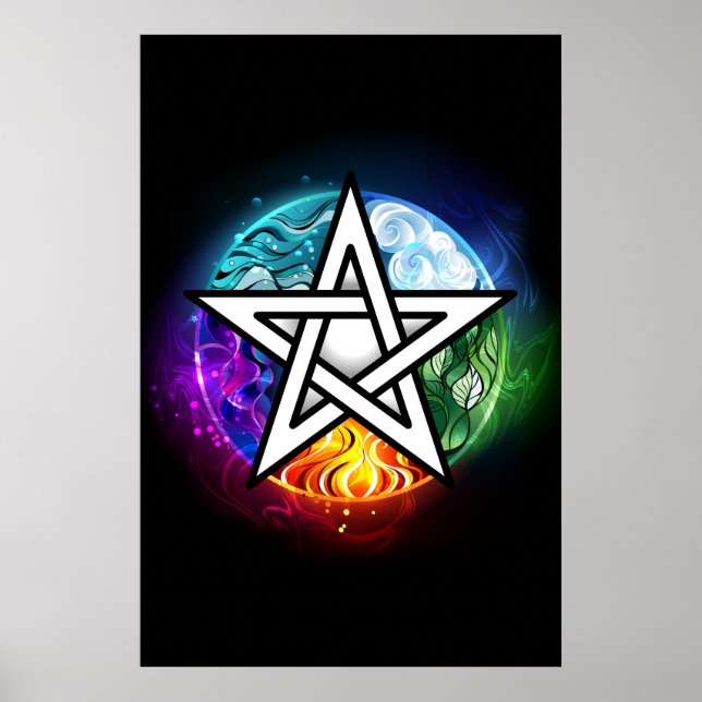 Wasserpentagramm Poster (Vorne)