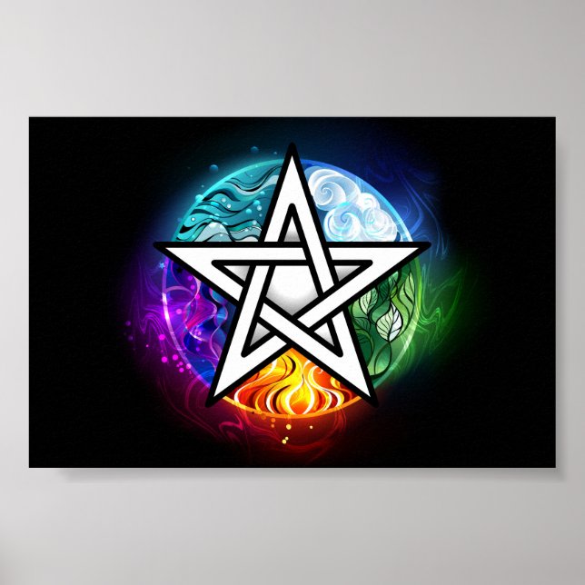 Wasserpentagramm Poster (Vorne)