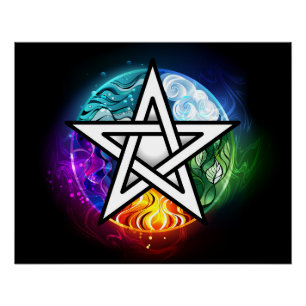 Wasserpentagramm Poster