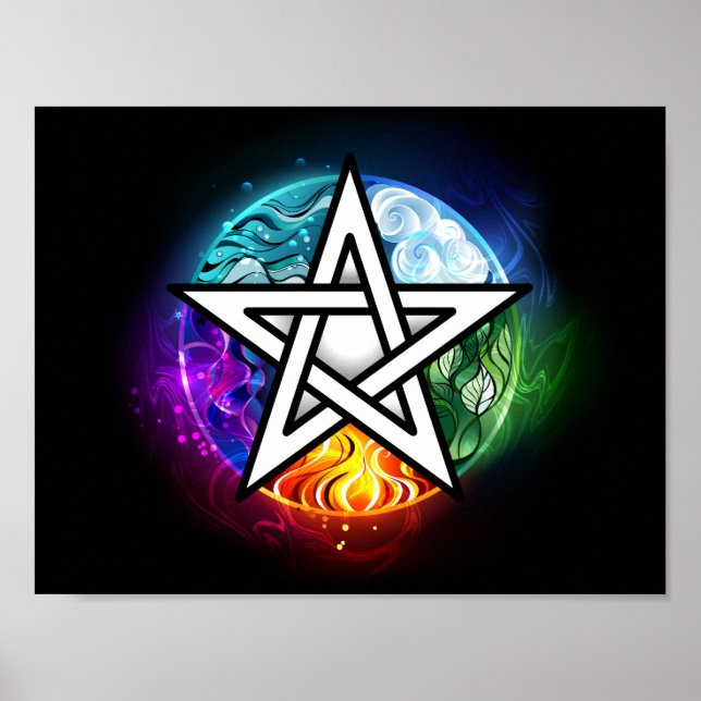 Wasserpentagramm Poster (Vorne)