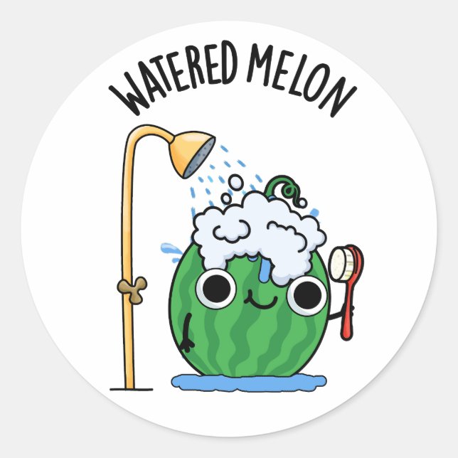 Wasserpfeifen Melon Funny Watermelon Pun Runder Aufkleber (Vorderseite)