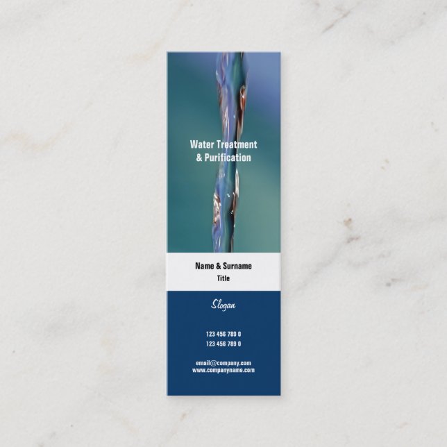 Wasserphotographie funkelnde GEWOHNHEIT Mini Visitenkarte (Vorderseite)