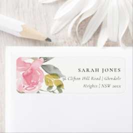 WASSERPINK BLUSH ROSE WATERCOLOR FLORAL ADRESSE
