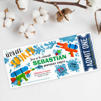 Wasserpistole Geburtstagskarte Einladung