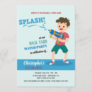 Wasserpistole-Party Einladung