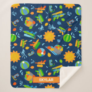 Wasserpistolen Wasserballons Sommerkinder Muster Sherpadecke
