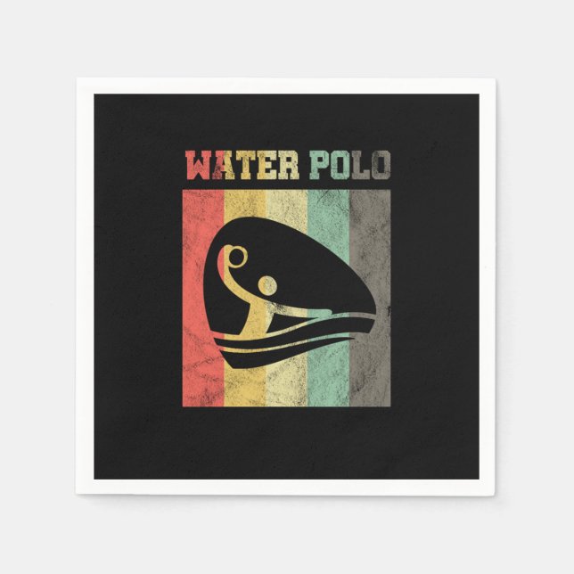 Wasserpolo Vintag Retro Schwimmbad  Schwimmbad Serviette (Vorderseite)