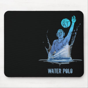 Wasserpolo Vintager Sportler mit Ball Mousepad