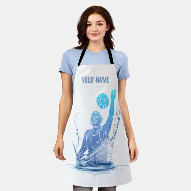 Wasserpolo Vintager Sportler mit Ball Schürze (Getragen)