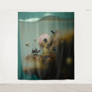 Wasserpriestes Raven Occult Dark Hexy Kunst Wandteppich