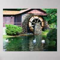 Wasserrad Entwässerungsteich Seurat Foto Malerei