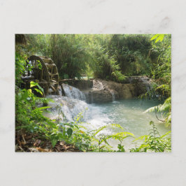 Wasserrad in Forest River, Khoung Si Falls, Laos Postkarte