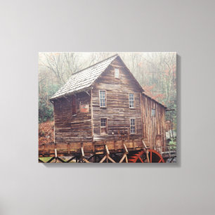 Wasserrad Leinwanddruck