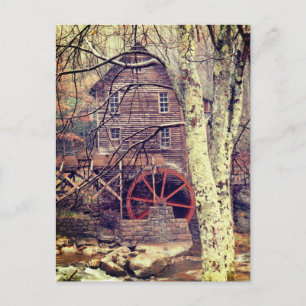 Wasserrad Postkarte