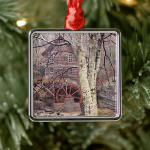 Wasserrad Silbernes Ornament
