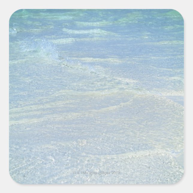 Wasserrand 2 quadratischer aufkleber (Vorderseite)