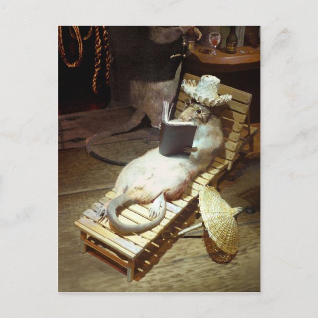 Wasserratte genießt das Leben an Bord Postkarte (Vorderseite)