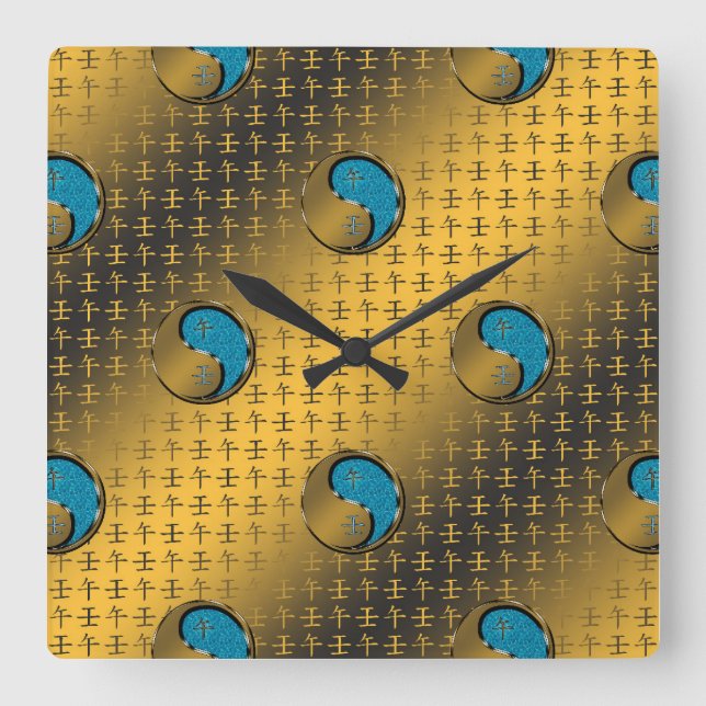 Wasserratte Quadratische Wanduhr (Vorderseite)