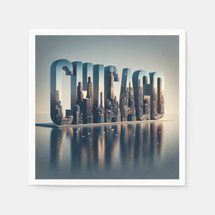 Wasserreflektion in Chicago City Serviette