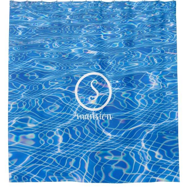 Wasserreflektion mit individuell anpassbarem Logo  Duschvorhang (Vorderseite)