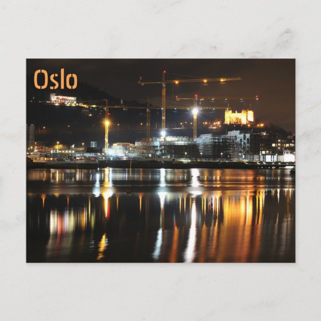 Wasserreflektionen in Oslo, Norwegen Postkarte (Vorderseite)