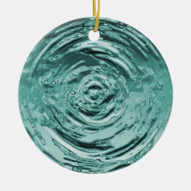 Wasserriss Aquamarin Keramikornament (Vorne)