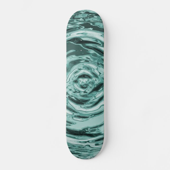 Wasserriss Aquamarin Skateboard (Vorderseite)