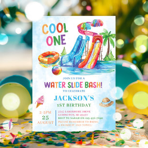 Wasserrutsche Cool eine Geburtstagsparty Einladung