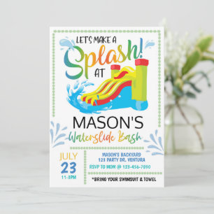 Wasserrutsche Geburtstag, machen wir einen Splitte Einladung