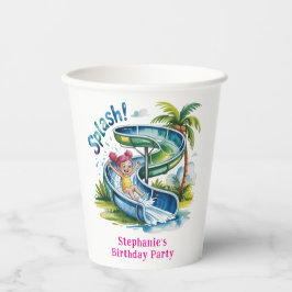 Wasserrutsche Girl Birthday Party Pappbecher