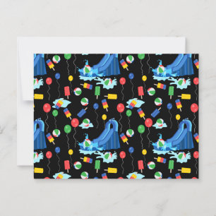 Wasserrutsche Kinder Sommerjunge Mädchen Spaß Postkarte
