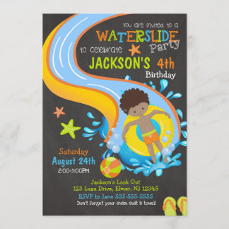 Wasserrutsche zum Geburtstag Einladung / Pool-Part