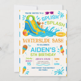 Wasserschieber Einladung, bearbeitbare Wasserrutsc Einladung