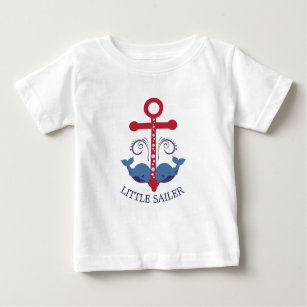 Wasserschiff Anker Blauwale Kleiner Segler Baby T-shirt