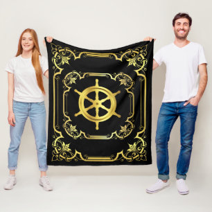 Wasserschiff mit goldenem schwarz/gold/schwarz ver fleecedecke