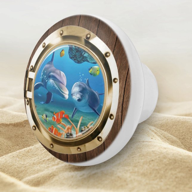 Wasserschiff Porthole Unterwasser-Ozean-Dolphin Keramikknauf (Von Creator hochgeladen)