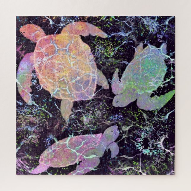 Wasserschildkröten Puzzle - Malerei (Vertikal)