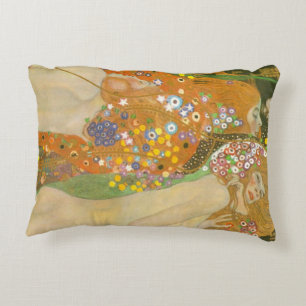 Wasserschlangen II von Gustav Klimt, Jugendstil Dekokissen