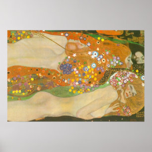 Wasserschlangen II von Gustav Klimt, Jugendstil Poster