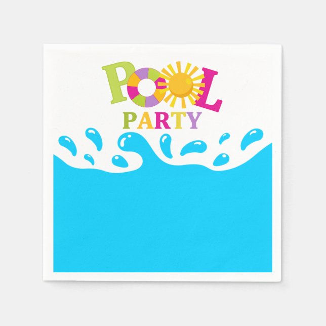 Wasserschlauch Girl Pool Party Geburtstagspapier N Serviette (Vorderseite)