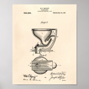 Wasserschloss 1909 Patent Art Old Peper Poster