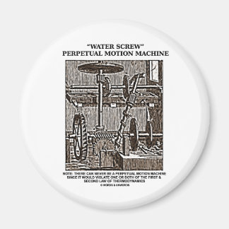 Wasserschraube Perpetual Motion Machine Woodcut Magnet