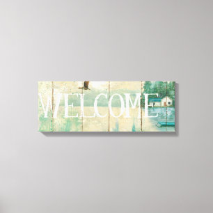 Wasserseitige Lodge Leinwanddruck