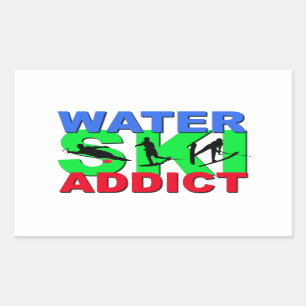 Wasserski-Addict Rechteckiger Aufkleber