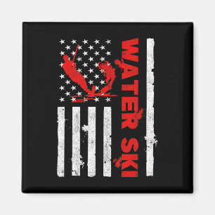 Wasserski Amerikanische Flagge Beachsports Wellenl Magnet