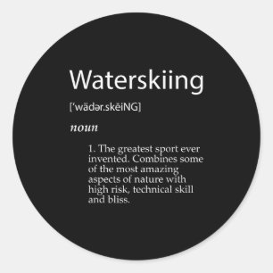Wasserski-Definition Vatertag Wasserskifahrer Runder Aufkleber