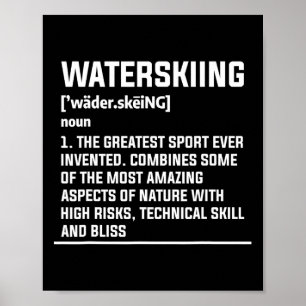 Wasserski-Definition Wasserskifahrer Skifahren Poster