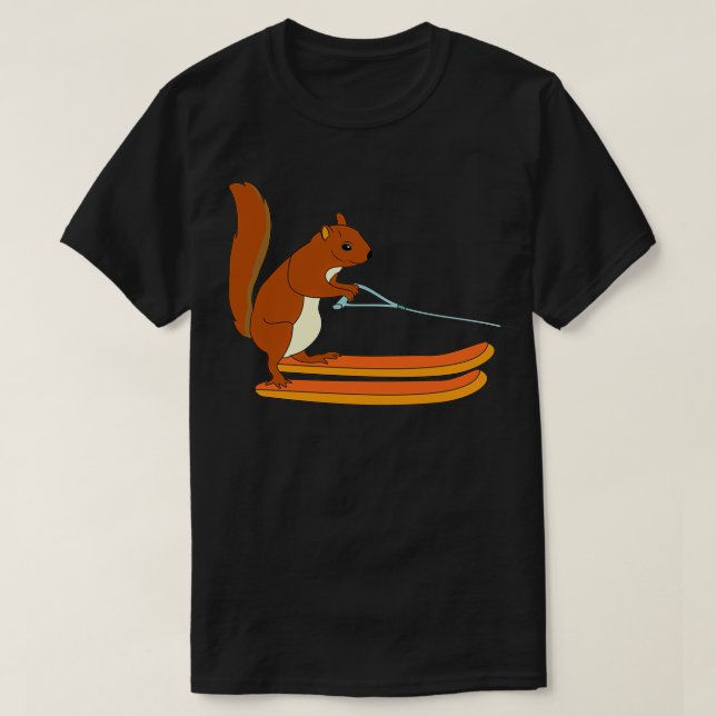 Wasserski-Eichhörnchen Freestyle Geschenk Tier T-Shirt (Design vorne)