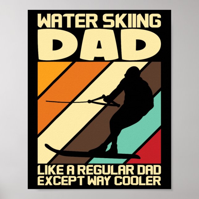 Wasserski-Fans Wasserski fahrender Vater  Poster (Vorne)